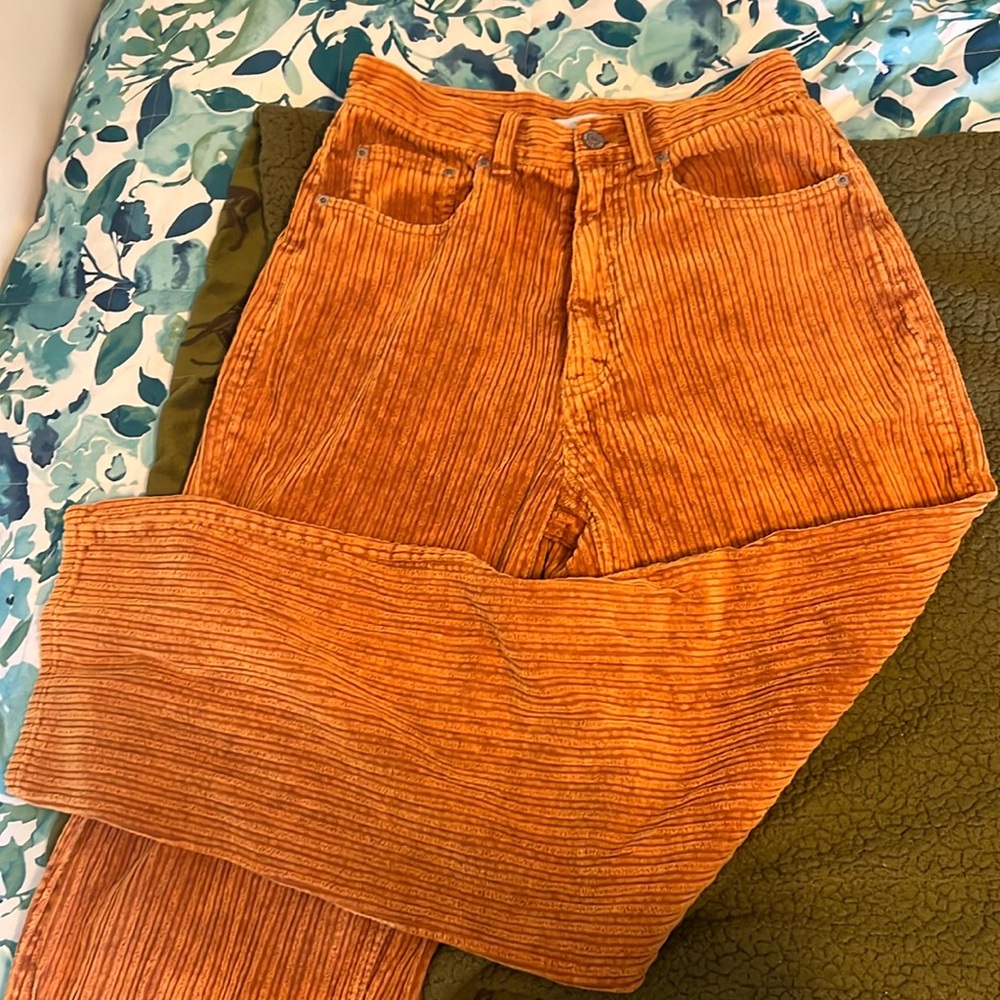 Urban Outfitters Orange Corduroy High-Rise Jeans